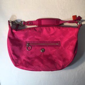 Coach Bright Pink Logo Fabric Bag